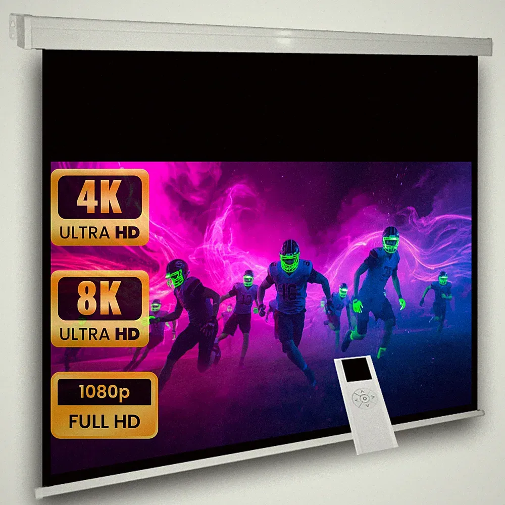 Avlux Heimkino Beamer Motorleinwand 200 x 113 cm 16:9 3D 4K FULL HD LCD DLP LED