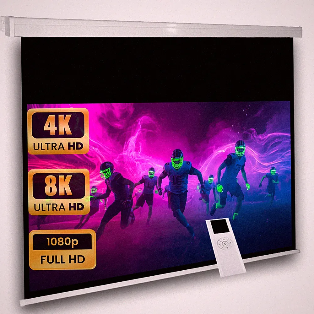 Avlux Heimkino Beamer Projektor Motor Leinwand 200 x 113 cm 16:9 FULL HD 4K VP24