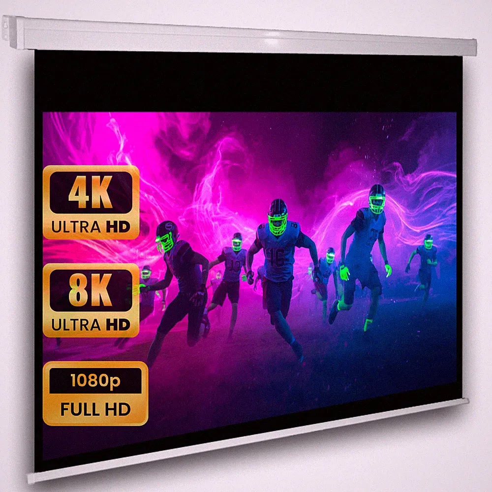 Avlux Heimkino Beamer Rollo Leinwand 240 x 180 cm 4:3 16:9 3D 4K Full HD LCD DLP