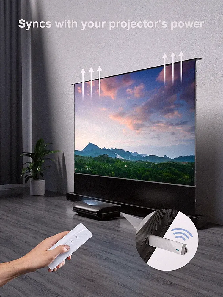 AWOL VISION 100" motorisierte ALR-Bodenprojektionsleinwand für Ultra-Kurzdistanz