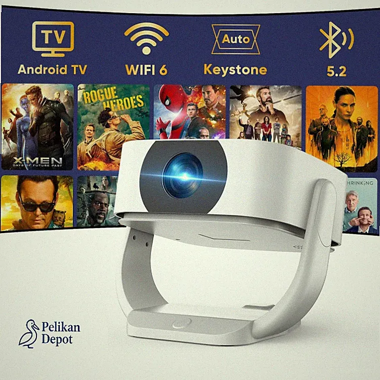 Beamer 4K 1080P WiFi Bluetooth Tragbar 270 Dreh