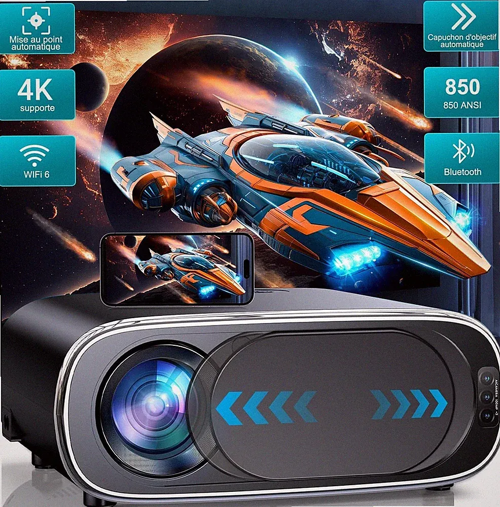 Beamer 4K Autofocus WiFi Bluetooth 1080P Full HD Projektor Heimkino