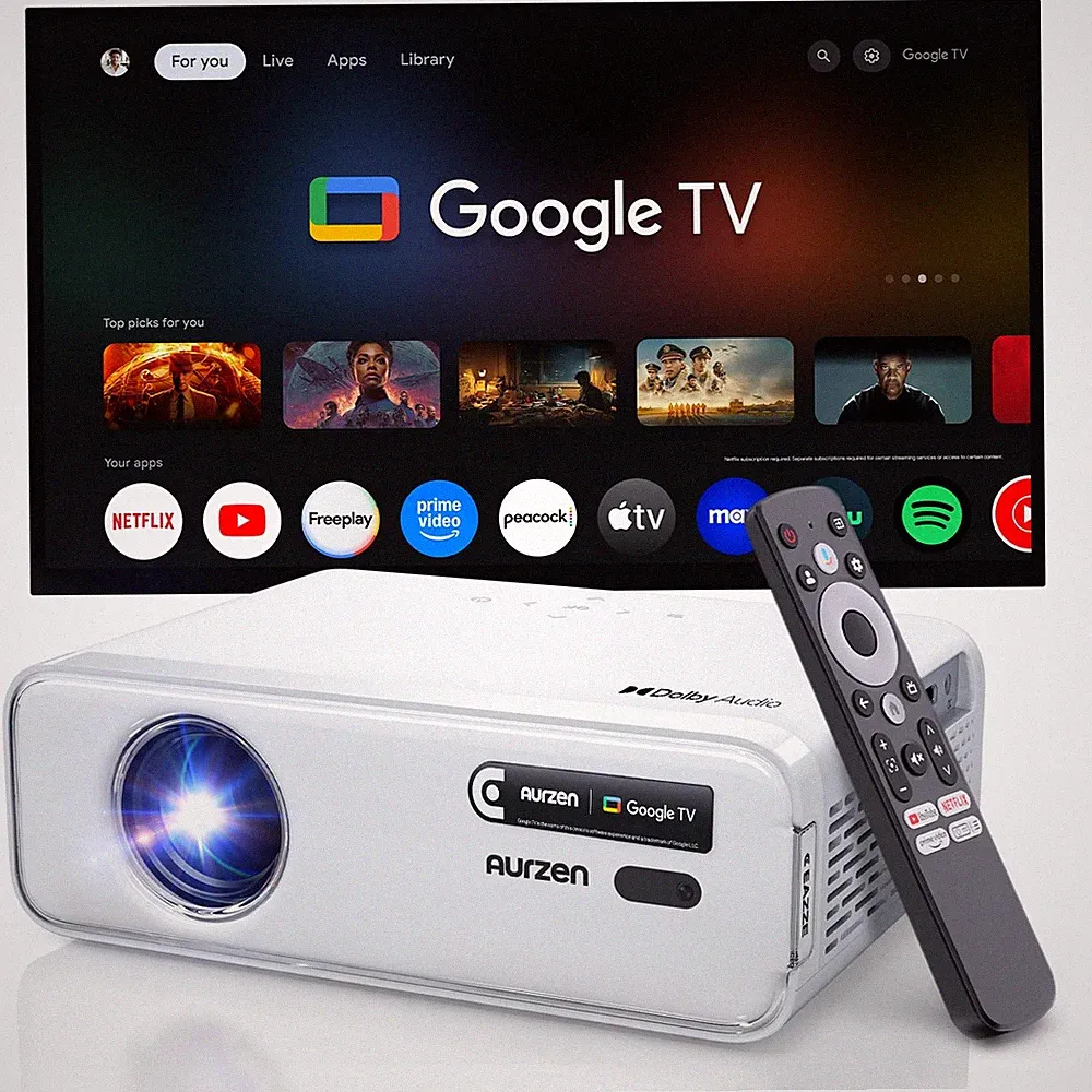 Beamer 4K Google TV 10000 Lumen WiFi Bluetooth Heimkino Projektor Smart Cinema