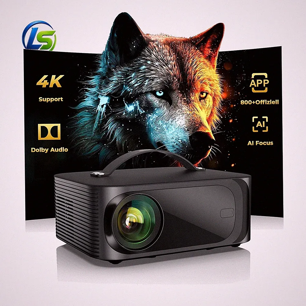 Beamer 4k Heimkino【800+Offizielle Apps&Dolby Audio】 1500 ANSI KI Fokus Projektor
