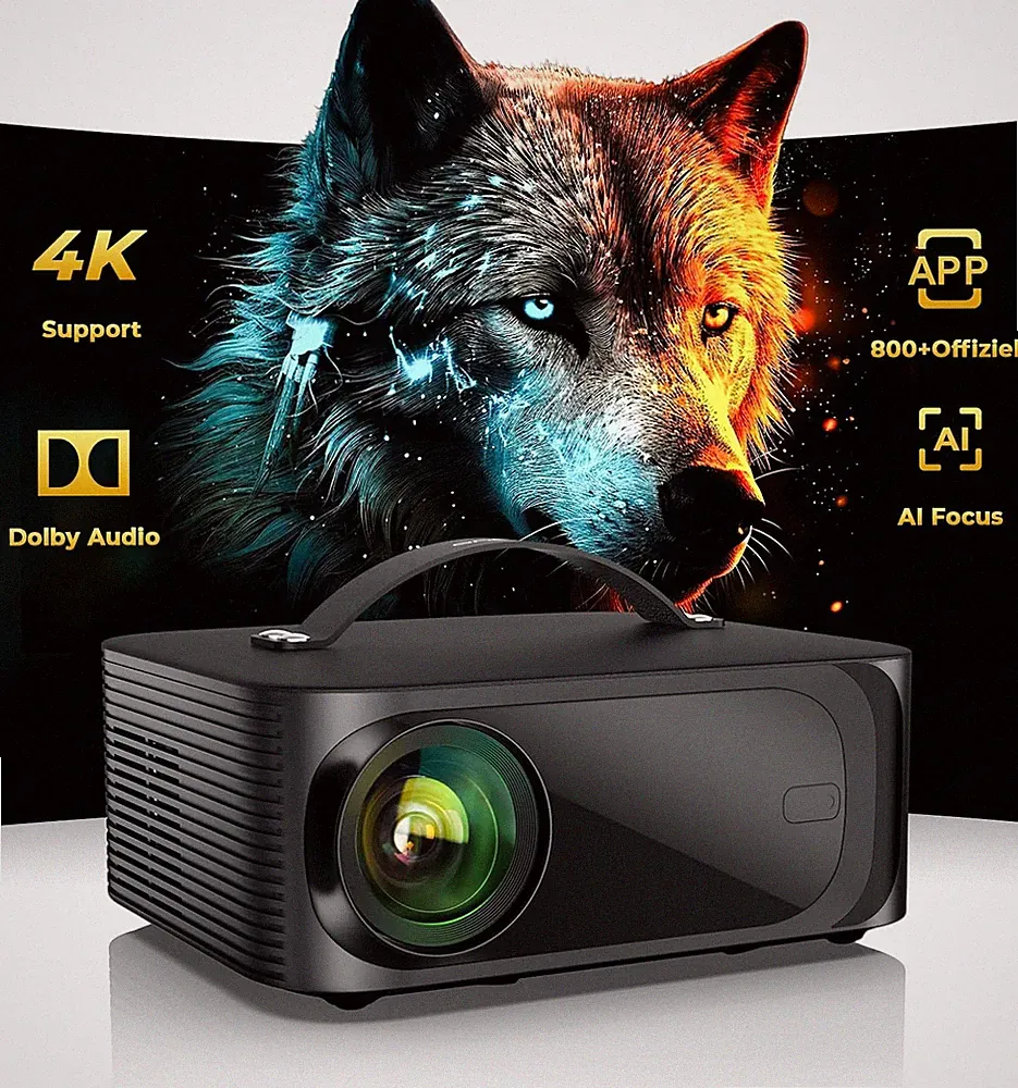 Beamer 4K Heimkino【800+Offizielle Apps&Dolby Audio】 15000 ANSI KI Fokus ONOAYO H