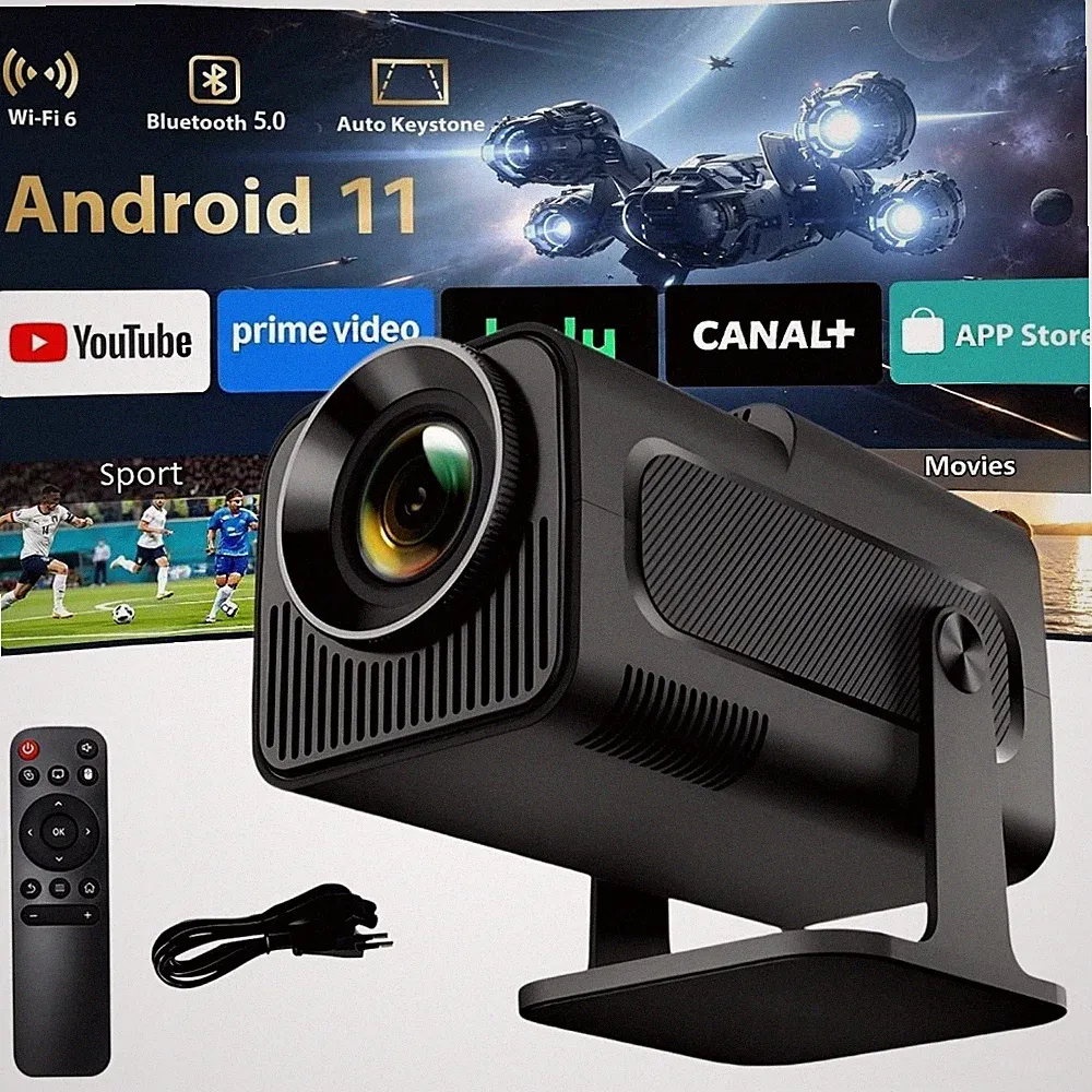 Beamer Android Smart Projektor WiFi Bluetooth Heimkino Mini Tragbar 1280 x 720p