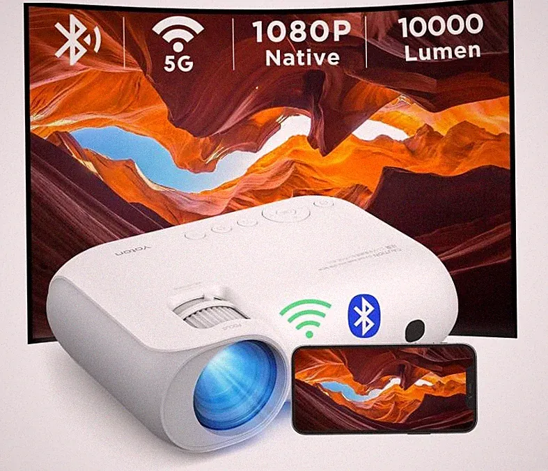 Beamer Bluetooth - YOTON 5G WiFi Mini Beamer Full HD WLAN, Native 1080P