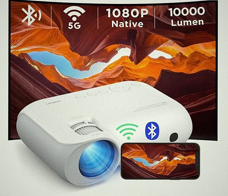 Beamer Bluetooth - YOTON 5G WiFi Mini Beamer Full HD WLAN, Native 1080P