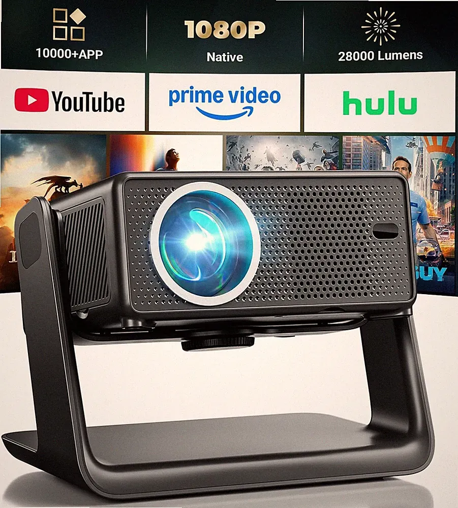 Beamer Kompatibel Mit Netflix 28000 Lumen, Mini Beamer 4K Unterstützt Native 108