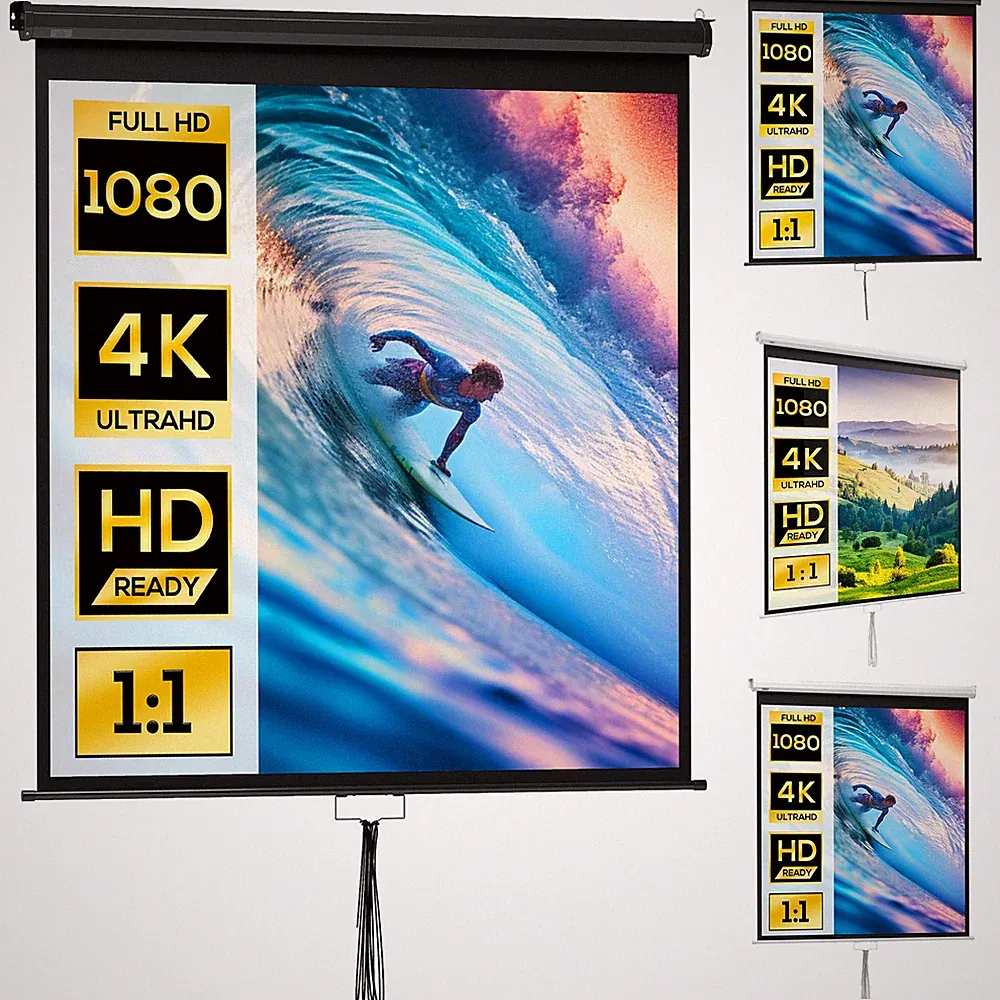 Beamer Leinwand 1:1 HD 4K Projektionsleinwand Rollo