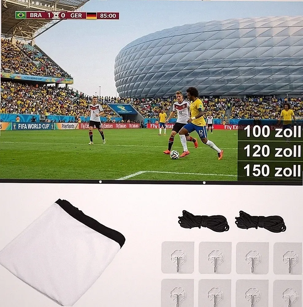 Beamer Leinwand 100 120 150 Zoll 16:9 HD Projektorleinwand Faltbar