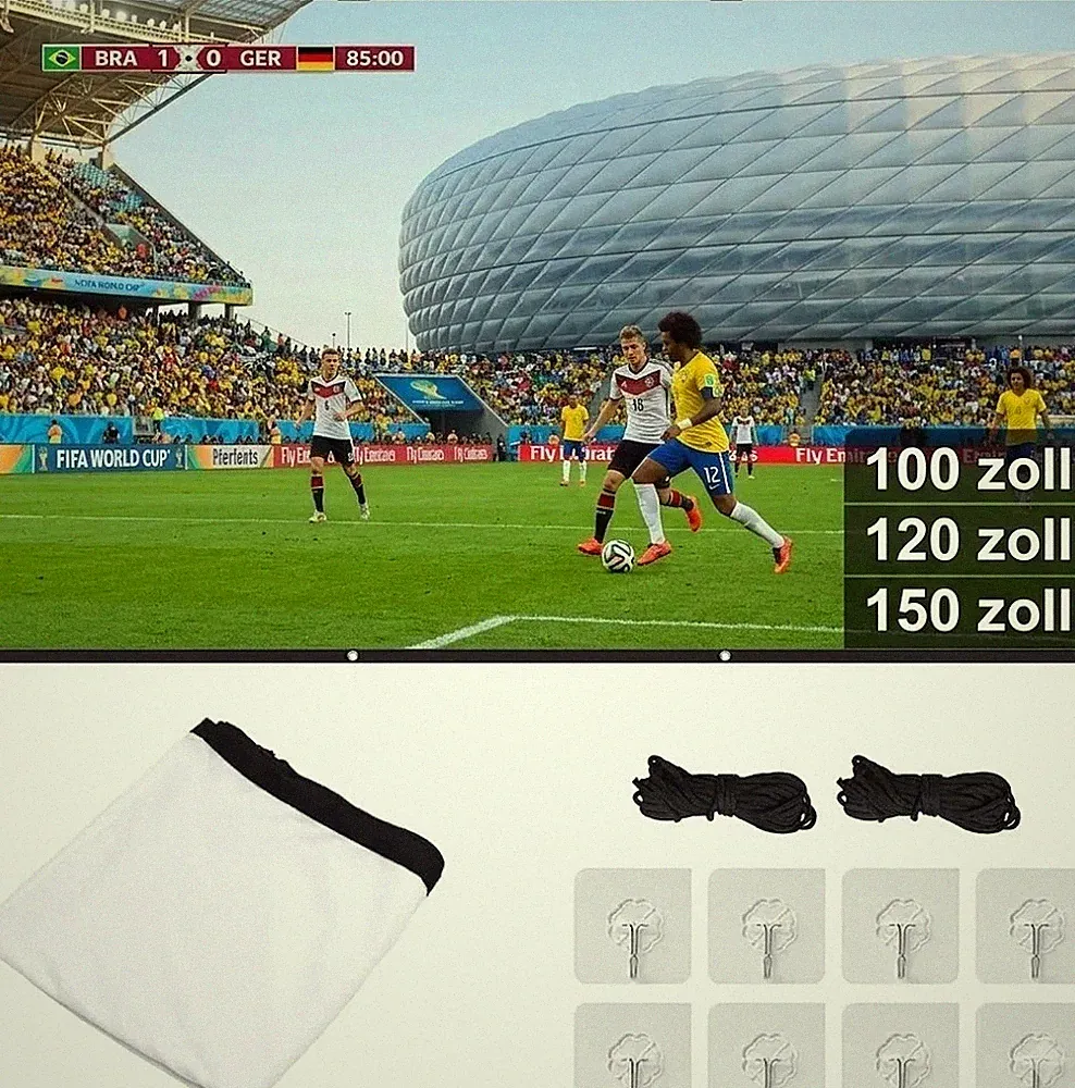 Beamer Leinwand 100 120 150 Zoll 16:9 HD Projektorleinwand Faltbar