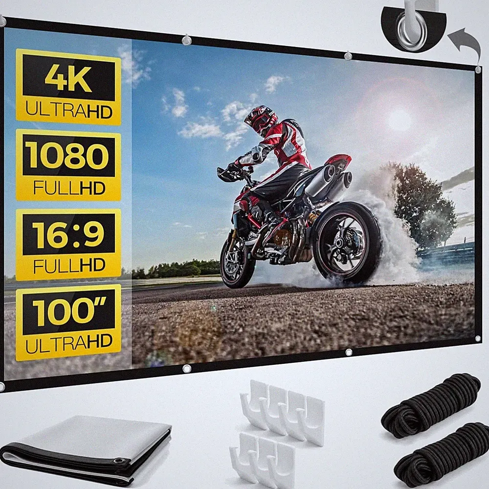 Beamer Leinwand 100 Zoll 16:9 outdoor faltbar Knitterfrei Heimkino