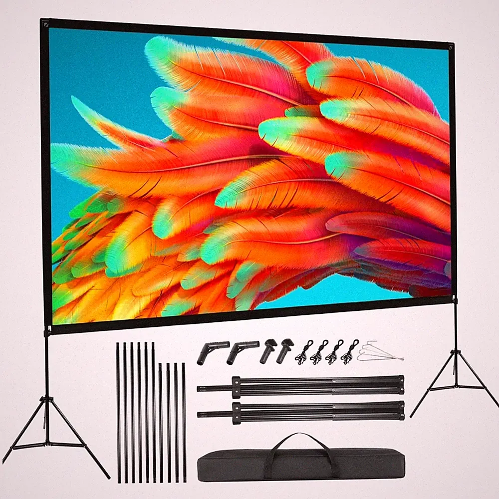 Beamer Leinwand 100 Zoll HD 4K Stativ Outdoor Heimkino Präsentation