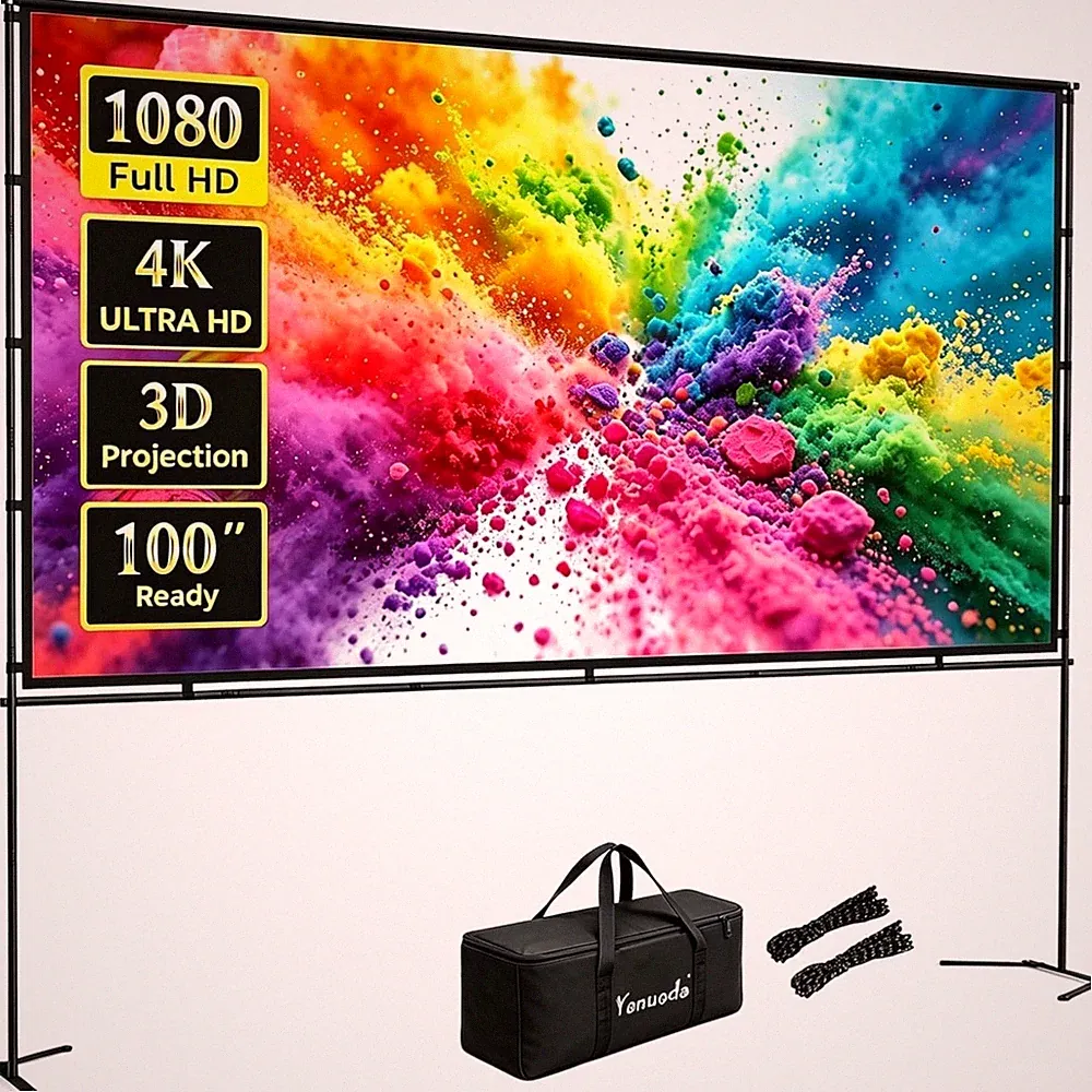 Beamer Leinwand 100 Zoll outdoor Projektionsleinwand tragbar 4K HD