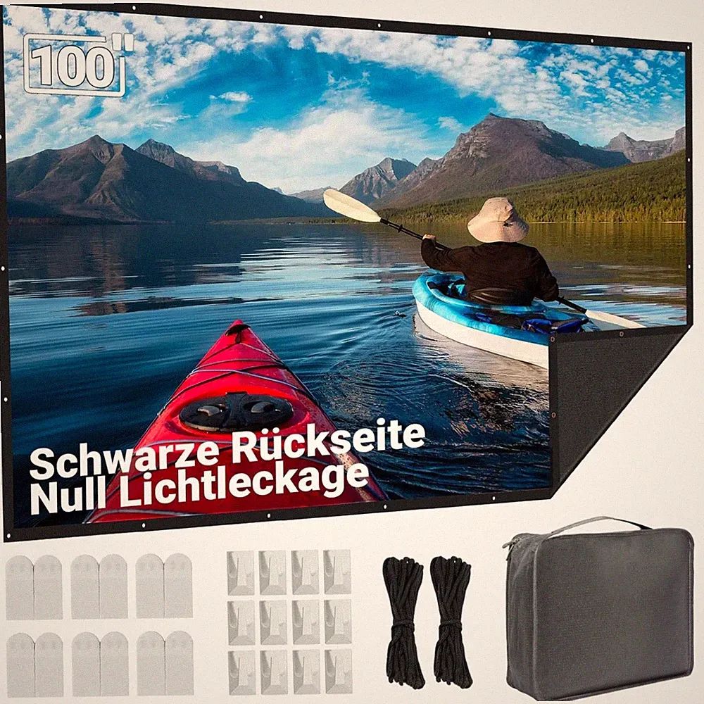 Beamer Leinwand 100 Zoll Projektor Faltbar Waschbar Heimkino Outdoor Tragetasche