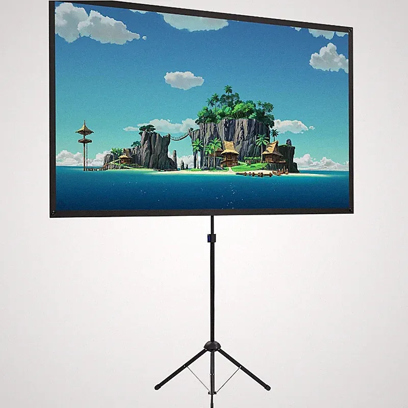 Beamer Leinwand 100 Zoll Stativ Tragbar 16:9 4K HD Leicht Kompakt Heimkino Außen