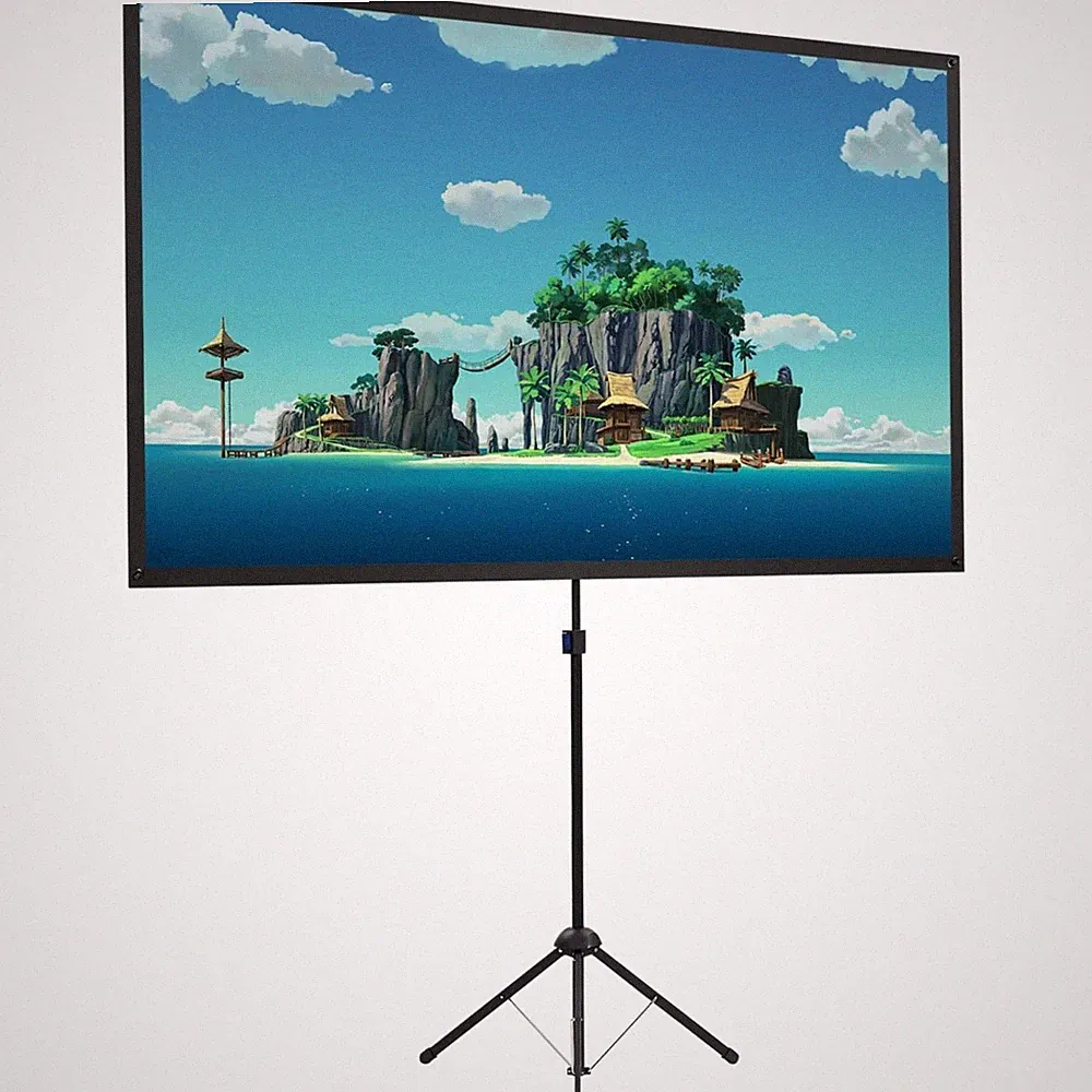 Beamer Leinwand 100 Zoll tragbar mit Stativ Projektorleinwand HD 4K Indoor Ou...