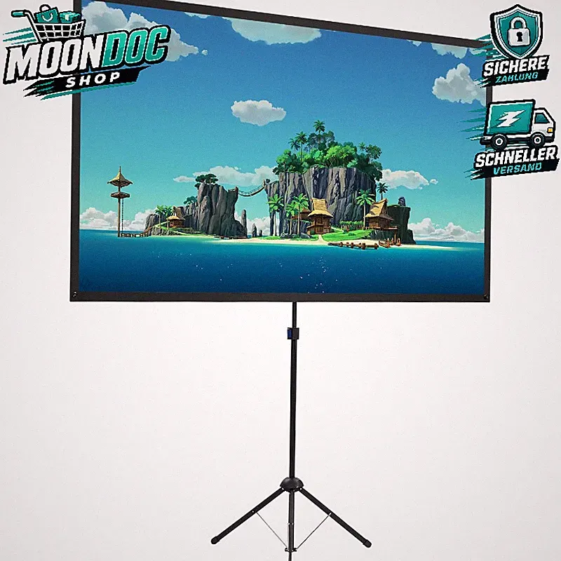 Beamer Leinwand 100 Zoll Tragbar Stativ 16:9 4K HD Ideal für Heimkino Außen