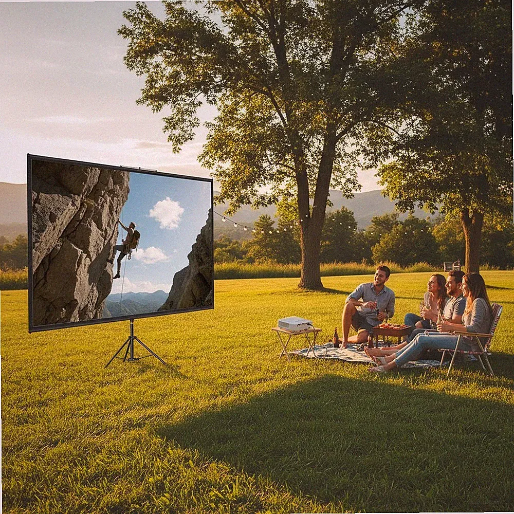 Beamer Leinwand 110 Zoll 16:9 4K HD Projektionswand Stativ Heimkino