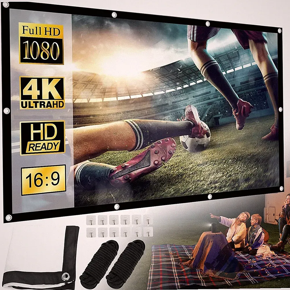 Beamer Leinwand 120" 4K HD Präsentationswand Projektion Leinwand Schule Treffen