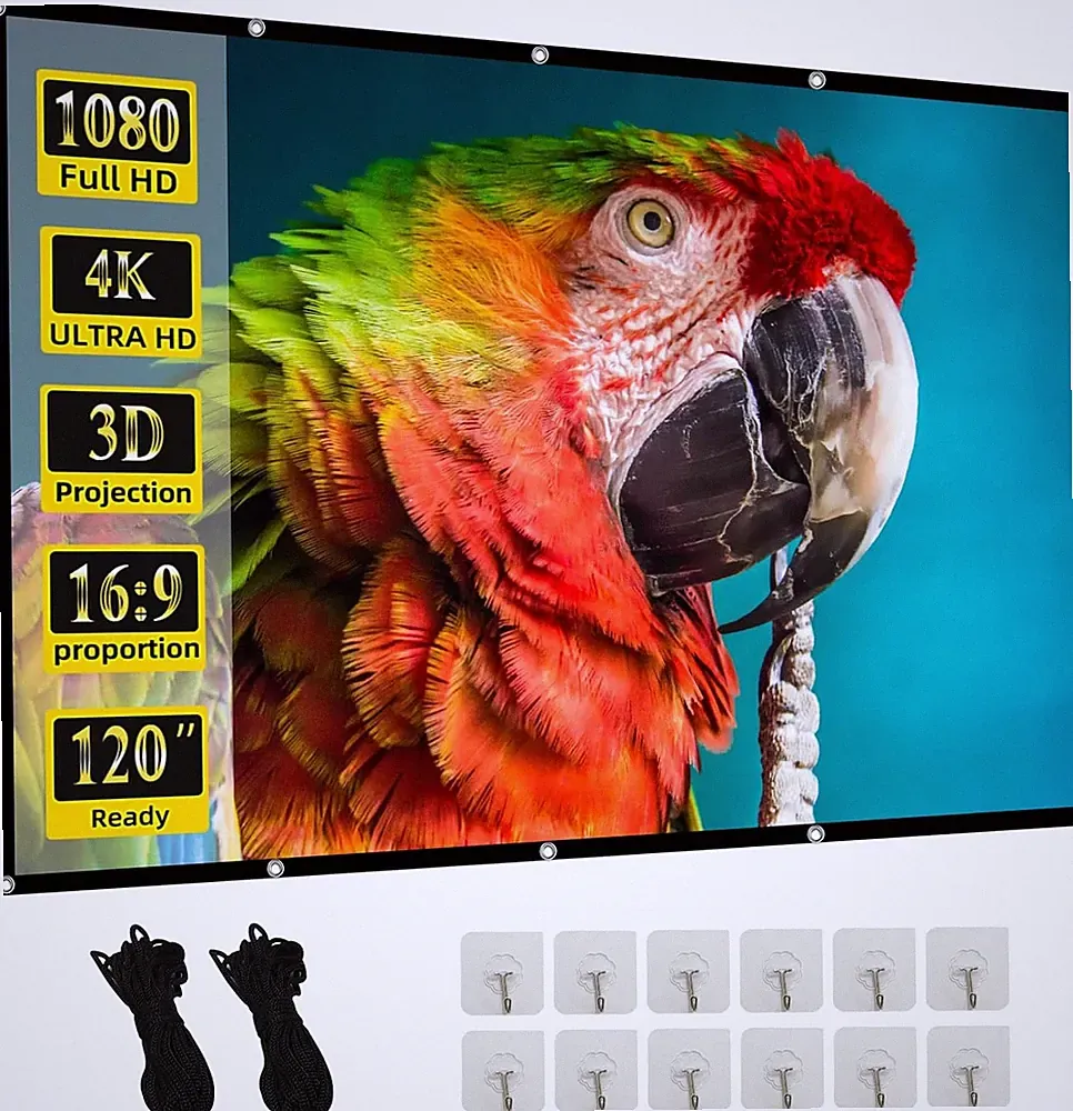Beamer Leinwand 120 Zoll 16:9 Faltbar Doppelseitig