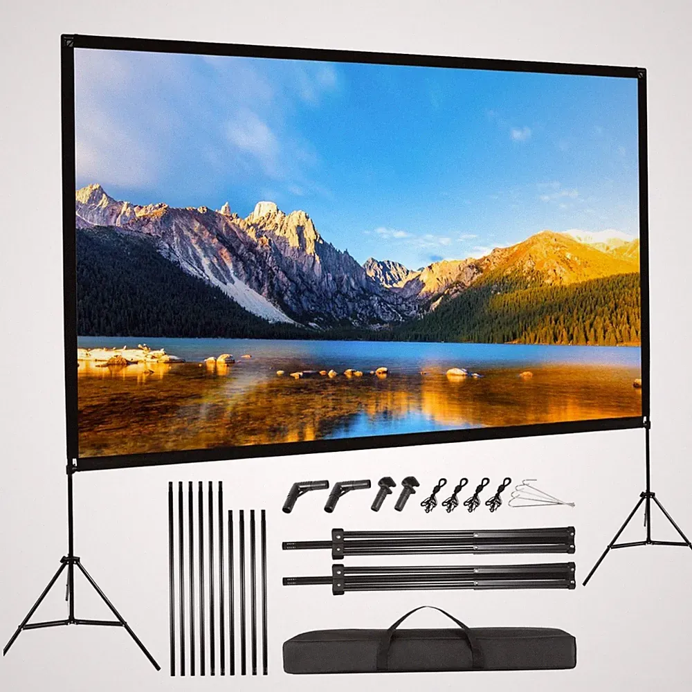 Beamer Leinwand 120 Zoll 4K 16:9 tragbar Stativ Heimkino Camping