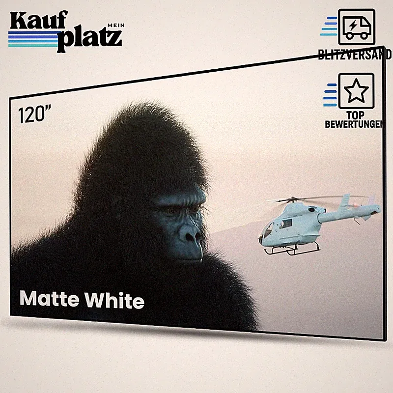 Beamer Leinwand 120 Zoll Fest Rahmen 4K 8K HDR Active 3D Matt Weiß Schutzhülle