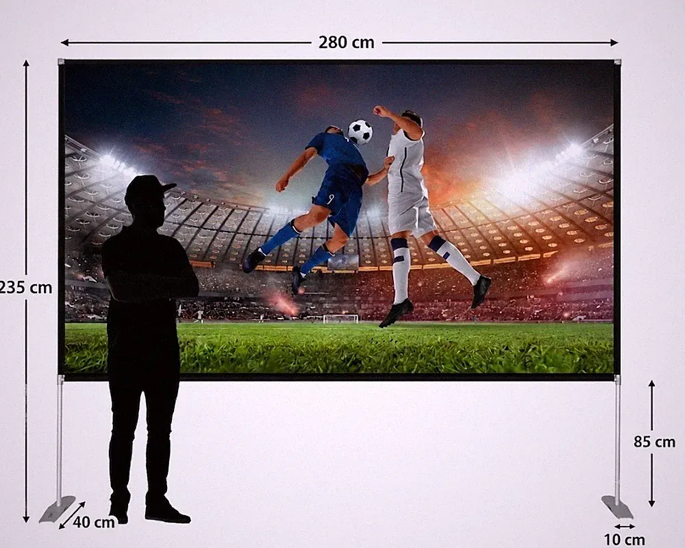 Beamer Leinwand 120 Zoll mit Ständer Tragetasche Projektor Leinwand Outdoor