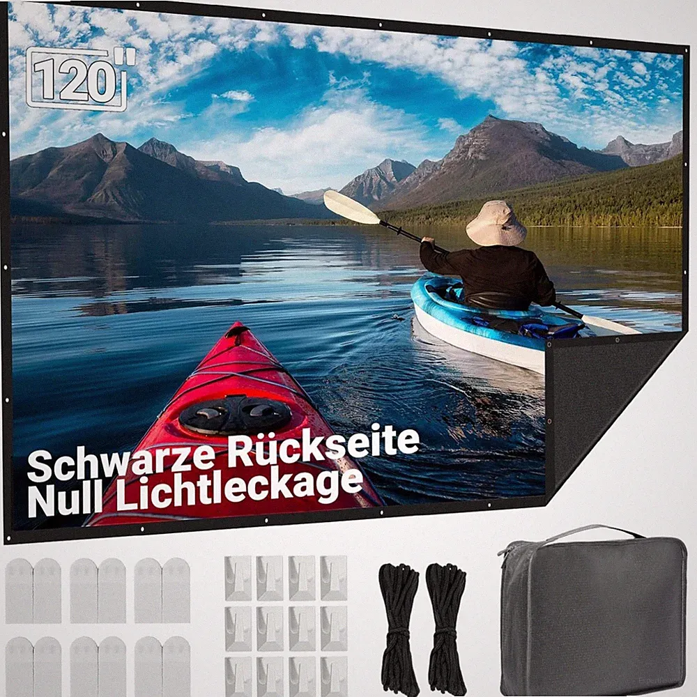 Beamer Leinwand 120 Zoll Projektionsschirm Heimkino Garten outdoors