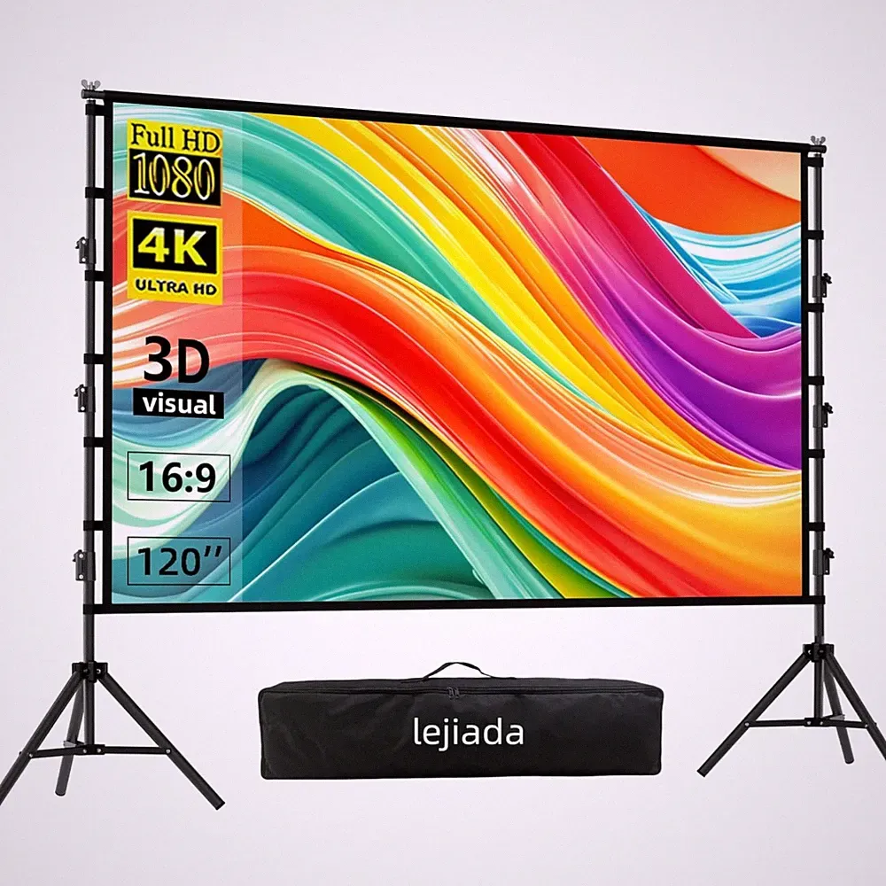 Beamer Leinwand 120 Zoll Projektionsschirm Stand Tragbar Heimkino Outdoor