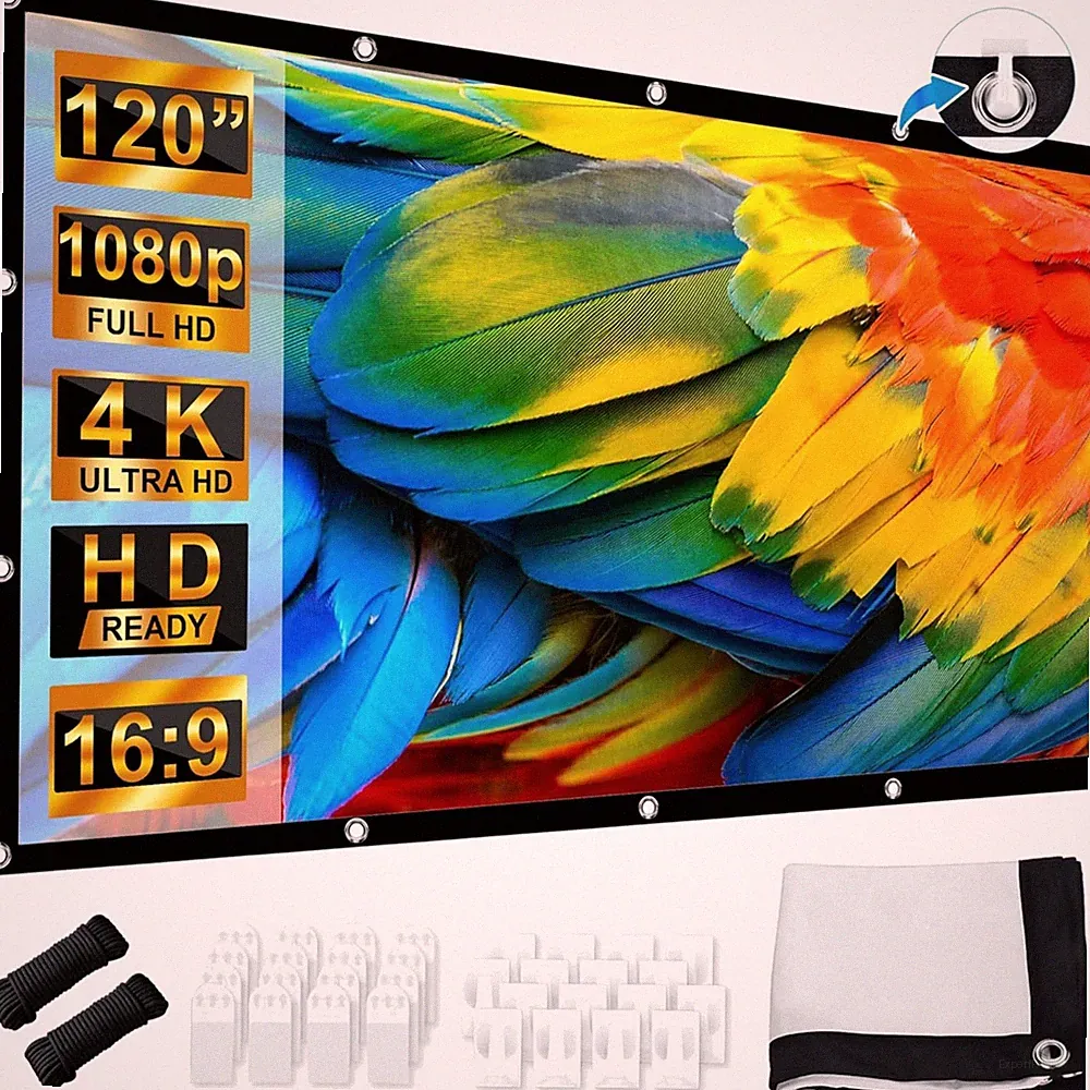 Beamer Leinwand 120 Zoll Projektionswand HD tragbar outdoor faltbar