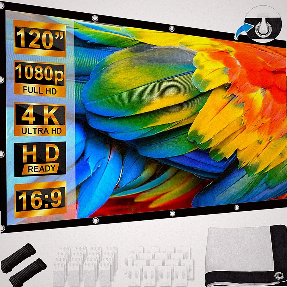 Beamer Leinwand 120 Zoll Projektionswand Outdoor Heimkino HD Tragbar