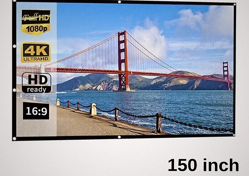 Beamer Leinwand 150 Zoll 16:9 HD Projektor Leinwand Faltbar Outdoor