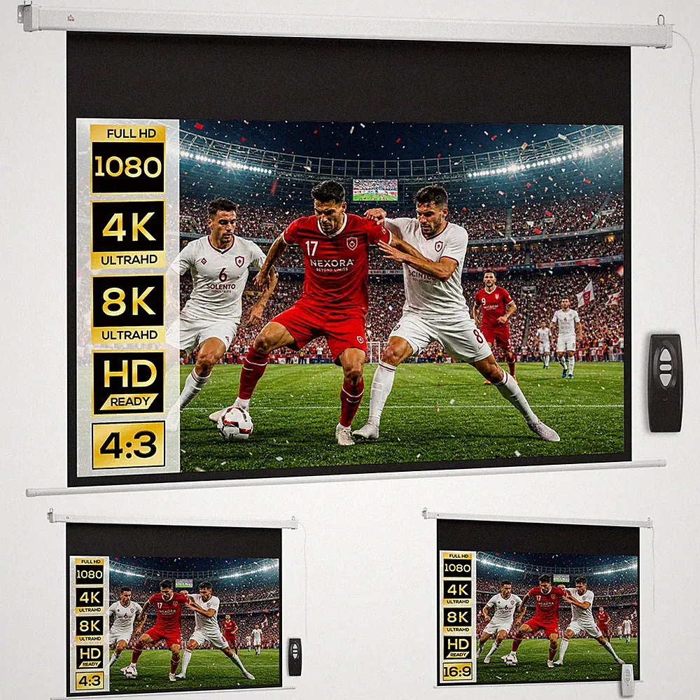 Beamer Leinwand 16:9 HD 4K Projektionsleinwand Elektrisch