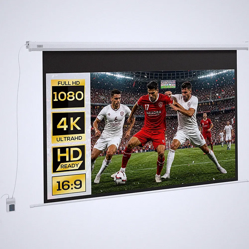 Beamer Leinwand 186 x 105 cm 84 Zoll 16:9 HD 4K Elektrische Projektionsleinwand
