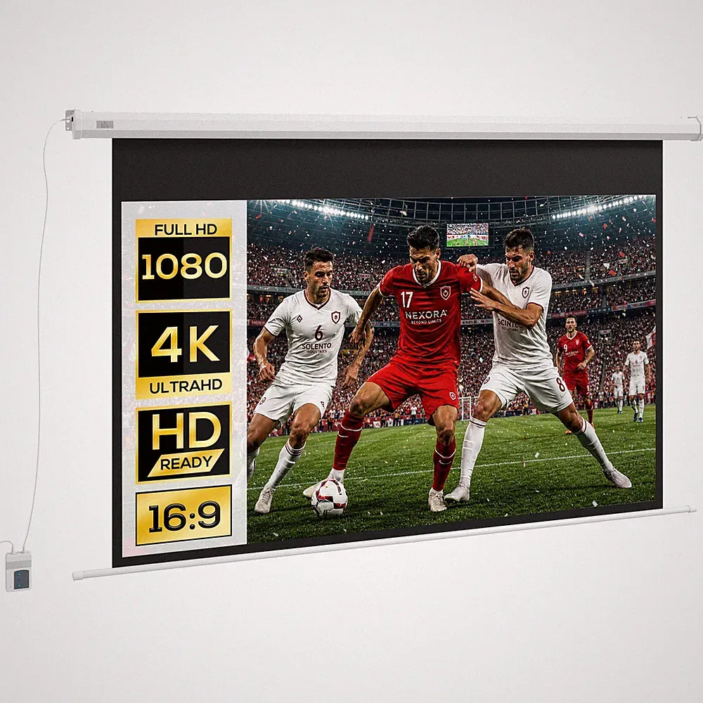 Beamer Leinwand 186 x 105 cm 84 Zoll 16:9 HD 4K Elektrische Projektionsleinwand