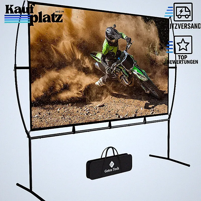 Beamer Leinwand 266x150cm (120'') 16:9 Mobil Einfach Montage Heimkino Outdoor