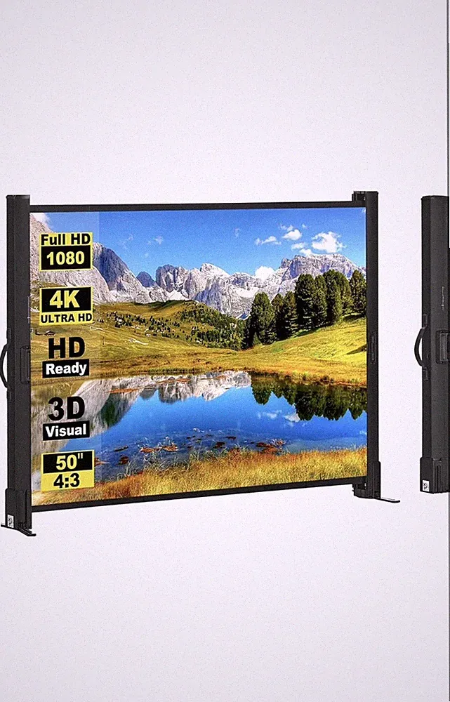 Beamer Leinwand 50 Zoll Stativ Tragbar 4:3 HD Innen Außen Mini Heimkino