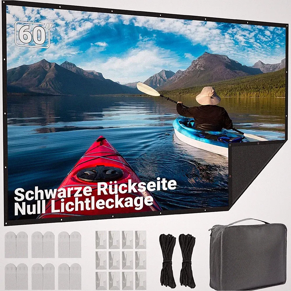 Beamer Leinwand 60 Zoll Heimkino Projektionsleinwand schwarz tragbar