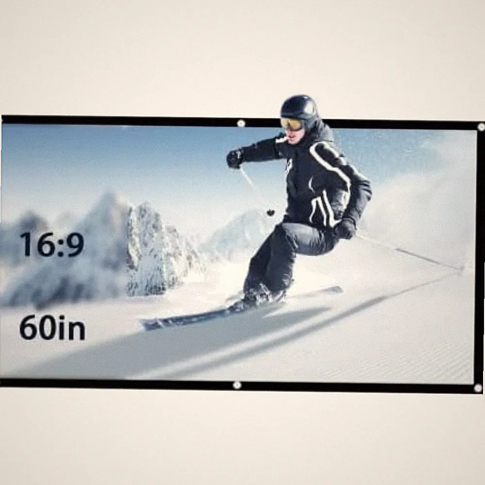 Beamer Leinwand 60 Zoll Tragbar Faltbar Hochauflösend Heimkino Outdoor