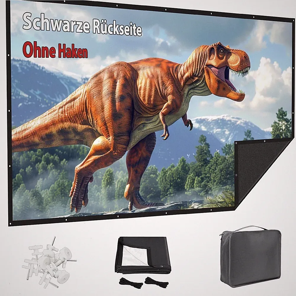 Beamer Leinwand 72 Zoll Outdoor faltbar Tragbar Projektionsleinwand schwarz