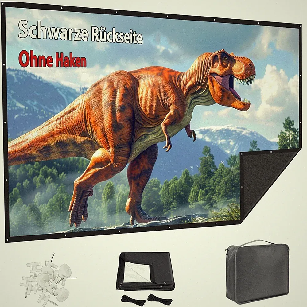 Beamer Leinwand 84 Zoll Outdoor faltbar Tragbar 16:9 Schwarz Lichtundurchlässig