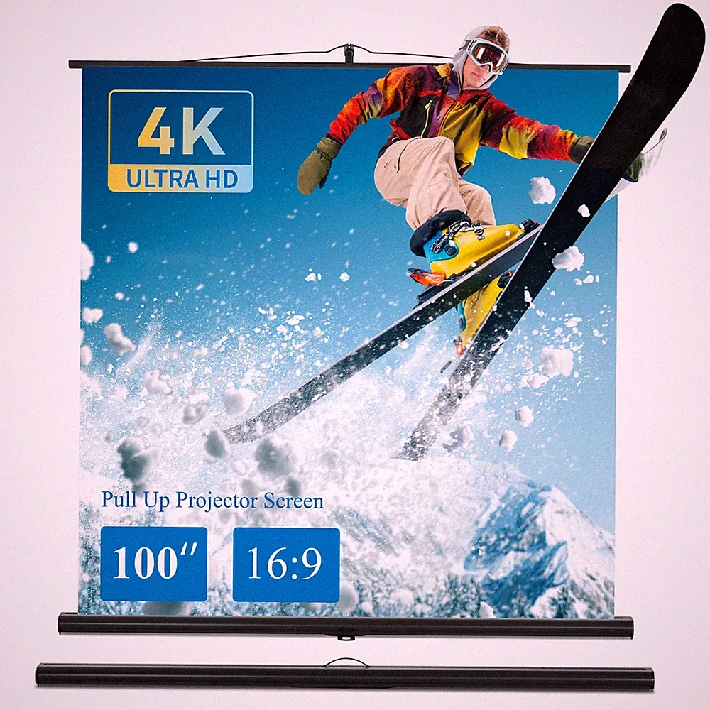 Beamer Leinwand mit Ständer, Projektor Leinwand 100 Zoll 169, Tragbar Projekt...