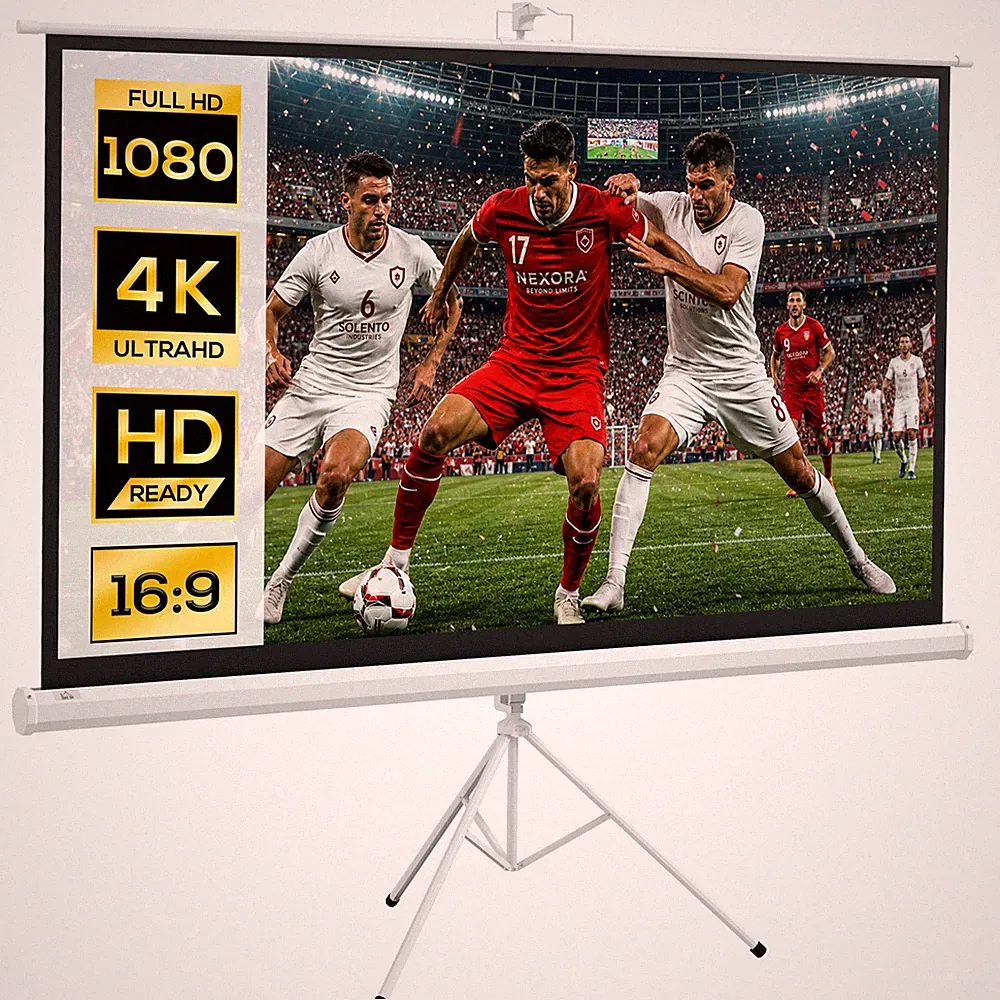 Beamer Leinwand mit Stativ 186 x 105 cm 84 Zoll 16:9 HD 4K Projektionsleinwand