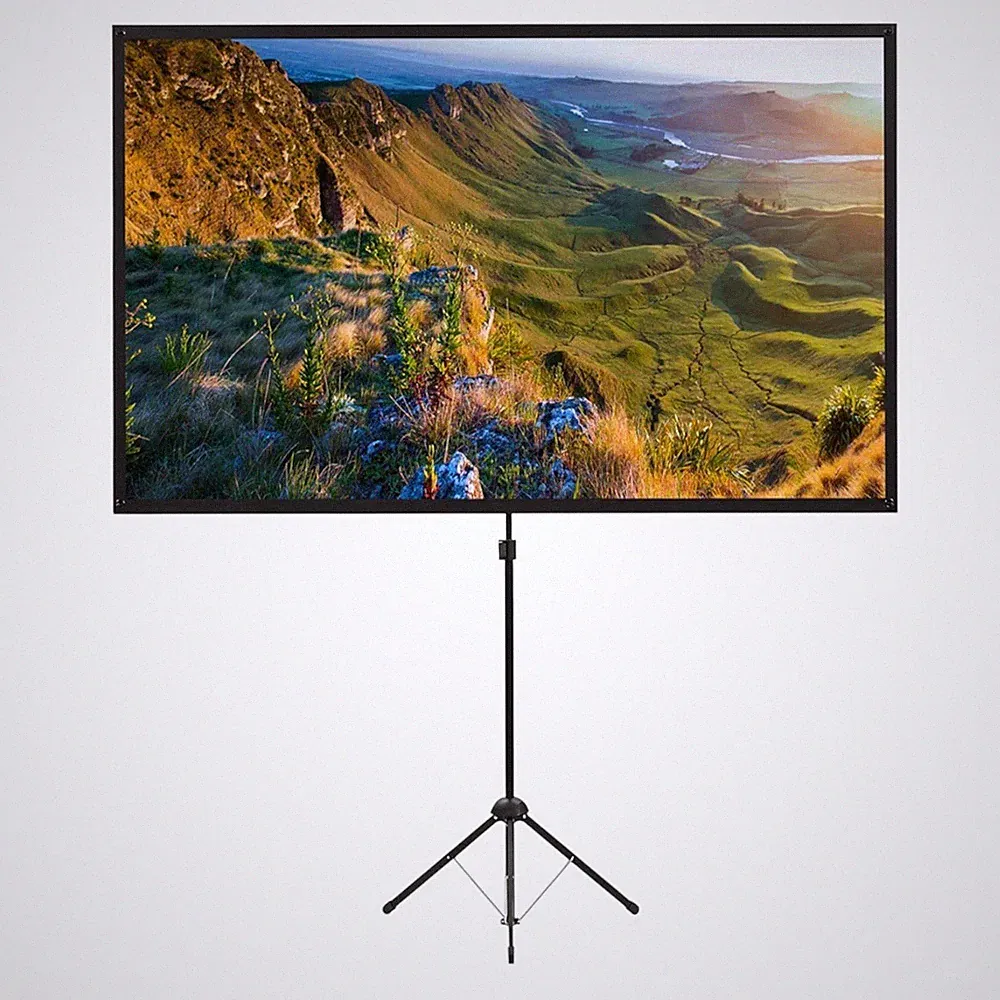 Beamer Leinwand mit Stativ, Tragbar Projektor Leinwand 80 Zoll, 16:9, 4K HD