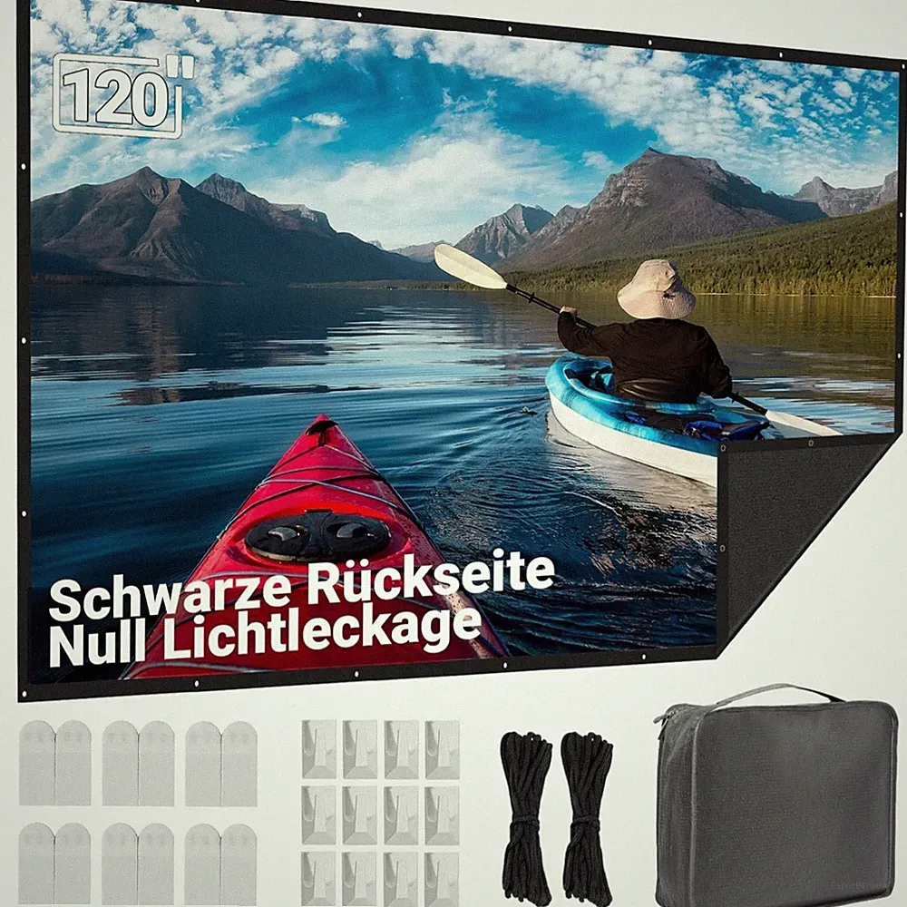Beamer Leinwand Outdoor 120 Zoll Projektionswand faltbar Waschbar Heimkino