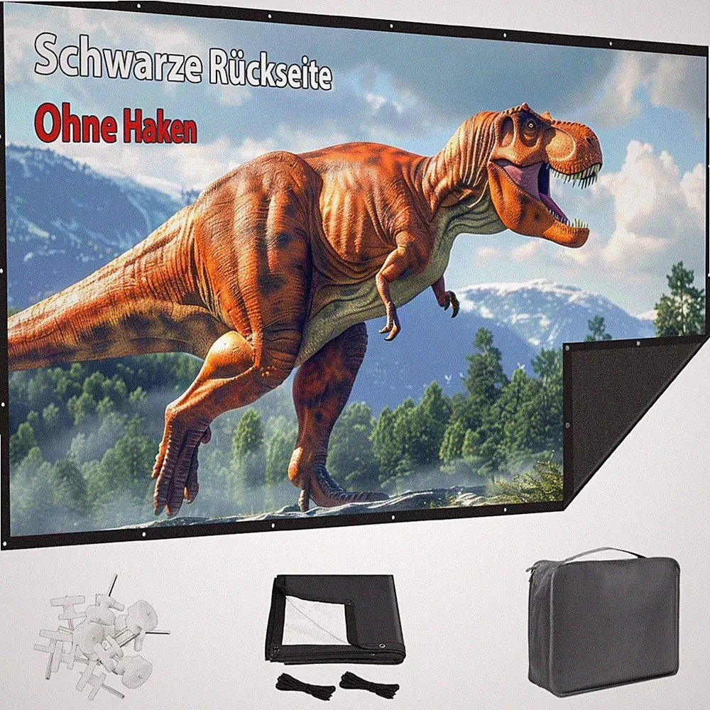 Beamer Leinwand Outdoor 72 Zoll faltbar Tragbar 16:9 Schwarz Projektionsleinwand