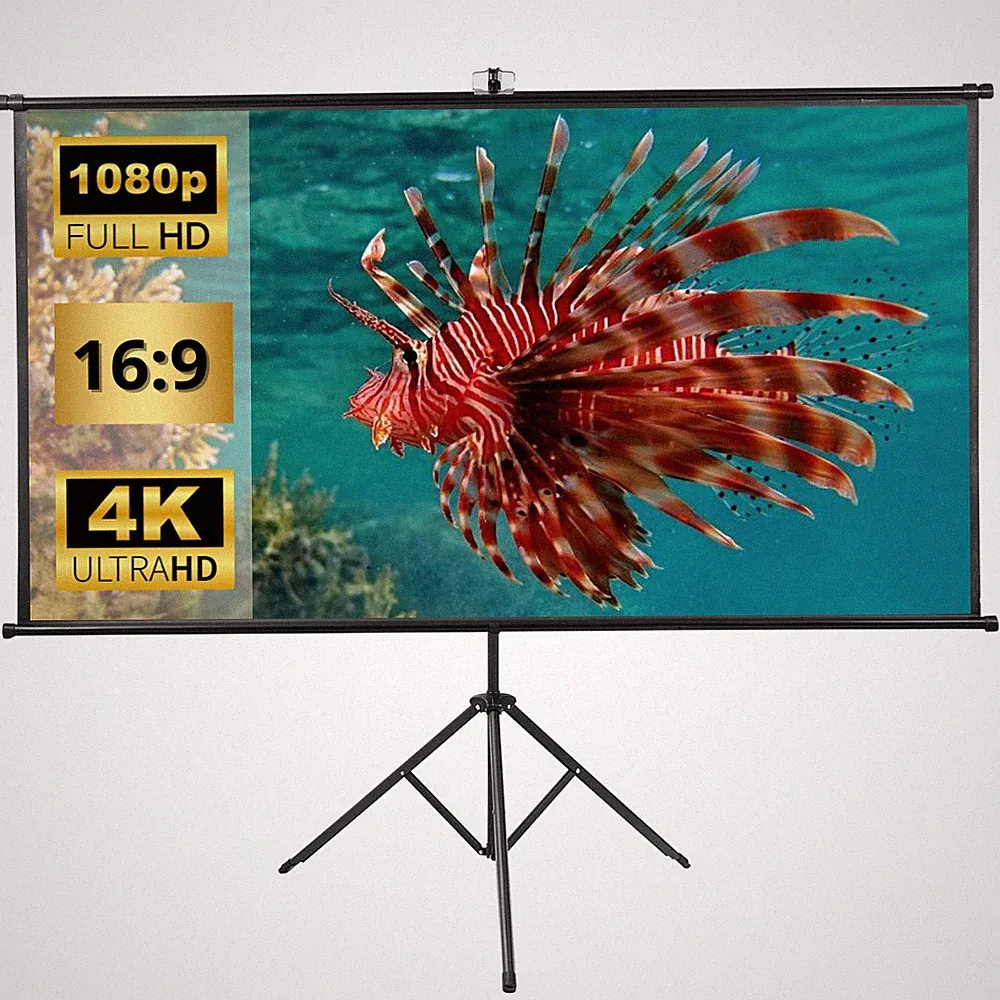 Beamer Leinwand Projektionsleinwand 16:9 Rolloleinwand Präsentationswand 4K