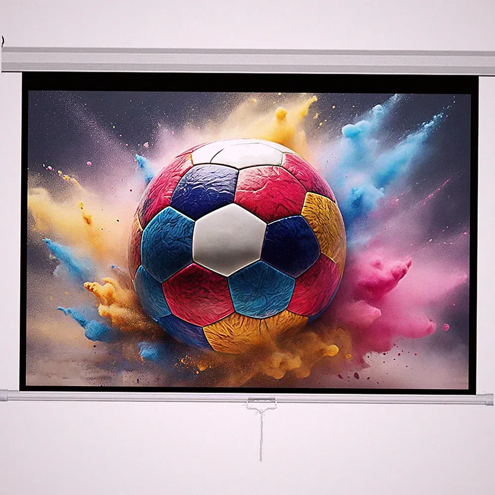 Beamer Leinwand Rollo 92 Zoll 16:9 Projektionsleinwand Wanddecke Lichtundurch...